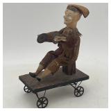 Early Papier Mache Mechanical Pull Toy