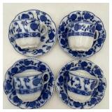 Flow Blue Cups and Saucers