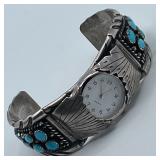 Native American Cuff Watch with Turquoise