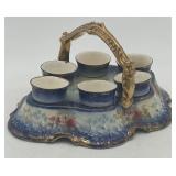 Flow Blue Egg Cups in Carrier