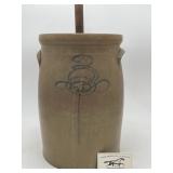3 Gallon "Bee Sting" Blue Decorated Churn