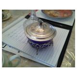 cobalt blue condiment dish