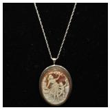Mother & child cameo necklace