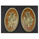 Vintage bronze game plaques