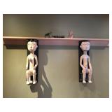 African Carved Wood Shelf