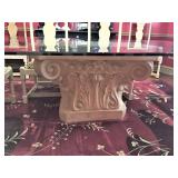 Elegant dining table base with glass top 