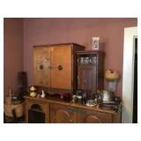Great vintage cabinet and shelf