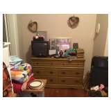 Dresser, small TV, miscellaneous 