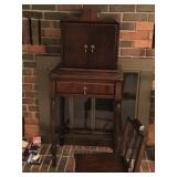 Vintage telephone table with matching chair