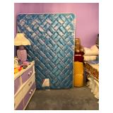 Queen mattress, box springs & rails