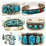 Repousse Sterling and Navajo Jewelry- bidding ends 5/30