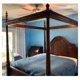 Rice carved canopy bed