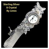 Sterling and Crystal Watch by Lenox