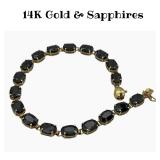 14k gold with sapphires