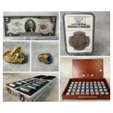Gold and Silver Rings, Coin Collection 