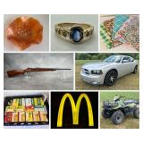 Dodge Charger, 4-Wheelers, Guns, Jewelry