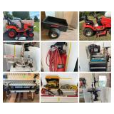 Tractor, Mower, Wood Shop Tools