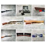 30 Firearms, Ammo, Knives, Scopes
