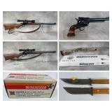Long Guns, Handguns, Knives, Ammo 