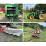 John Deere Tractor, Kuhn Disc Mower, Round Baler, V Rake, Equipment Trailer, Farm Supplies 