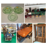 Furniture, Glassware, Christmas Decorations  