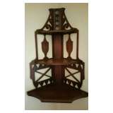 Antique Victorian corner wall shelf