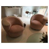Vladimir Kagan Nautilus Corkscrew MCM Lounge Chairs www.estate48.com