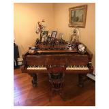 Beautiful Late 1800's Steinway Grand Piano with Ornate, Rosewood case