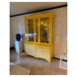 China closet is for sale. Items inside and white table, lamp, white pedestal & urn are not for sale