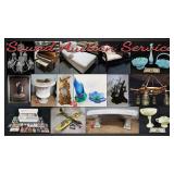 SAS Waterford Chandelier, Fenton Glass Online Auction