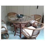 rattan able and chairs