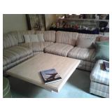 sectional  & stone table