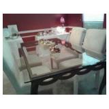 glass top dining table