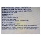 Gun List for Mays Auction