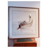 Salvador Dali Copy on Silk Boat with the Angel