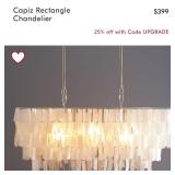 West Elm Capiz Rectangle Chandelier