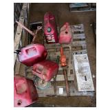 Plastic gas cans, Hedge Trimmers