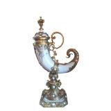 "Imari" Horn Porcelain & Ormolu - Japanese Imari Porcelain, made in Arita, Japan