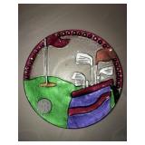 Lori Siebert Hand blown glass Golf Plate - 11” diameter Hand blown