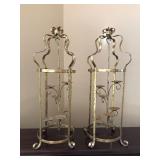 #320: Pair, tall tassel handle votive holders