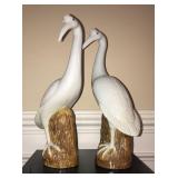 #324: Pair, Decorative 17" ceramic cranes