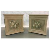 #680: Wooden hand painted medium rose trunk