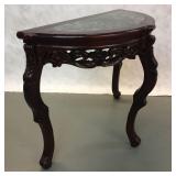 #692: Console table marble top hand carved