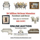 $4 Million Mclean Mansion Furniture & Decor Online Auction