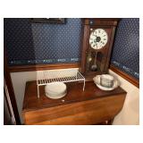 table, vintage clock