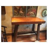 Slab table with mortise & tenon joinery