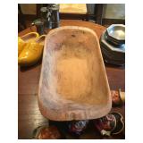 Large Dough Bowl with Orig. Green Paint