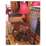 Painted Table and Lamp