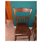 Two Antique Plank Bottom Chairs