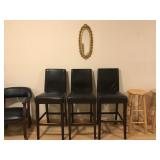 3 Vegan Leather Barstools